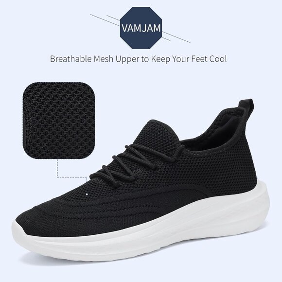 ⚡Men Black Fashion Mesh Non Slip Lightweight Workout Breathable Gym Sneakers - Picture 3 of 6